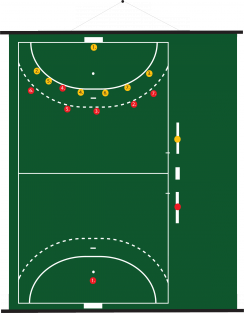 94 x 105 cm - Oprolbaar magnetisch coachbord handbal